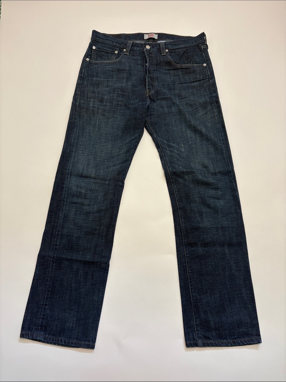 Levi's 501 Straight Leg Button-Fly Dark Blue Straight Jeans